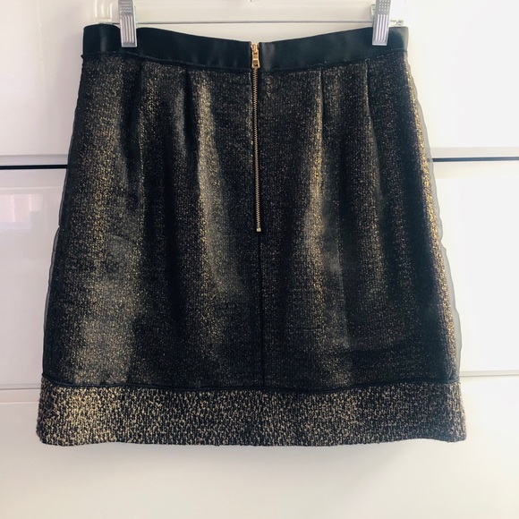 Ann Taylor Loft Black and Gold Bouclé Miniskirt - Picture 3 of 9